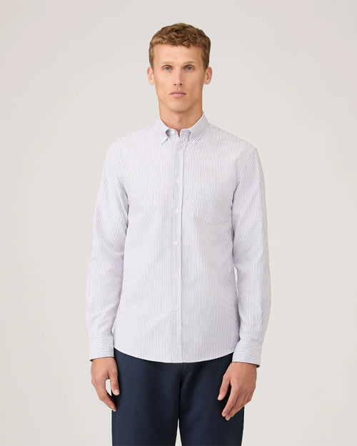 OXFORD STRIPE SHIRT / WHITE NAVY OXFORD STRIPE