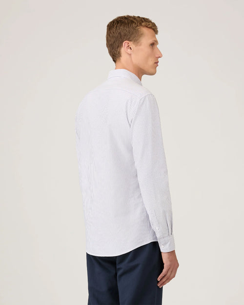 OXFORD STRIPE SHIRT / WHITE NAVY OXFORD STRIPE