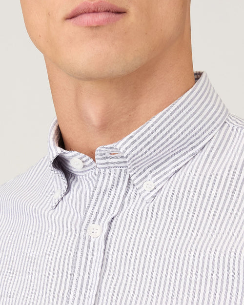 OXFORD STRIPE SHIRT / WHITE NAVY OXFORD STRIPE