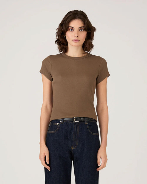 RIBBED T-SHIRT / DARK CEDAR