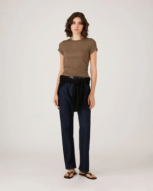 RIBBED T-SHIRT / DARK CEDAR