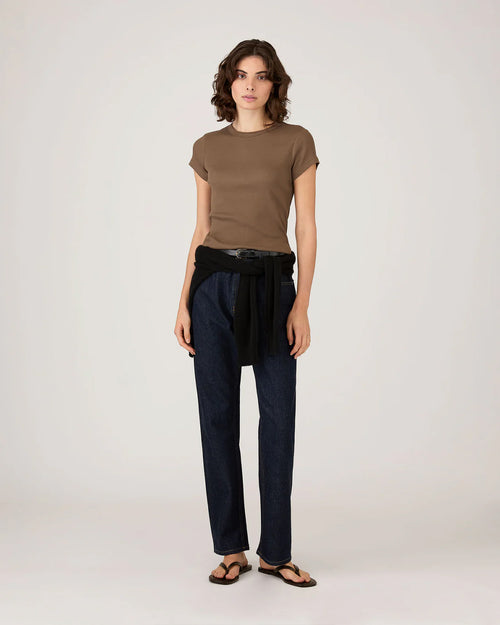 RIBBED T-SHIRT / DARK CEDAR