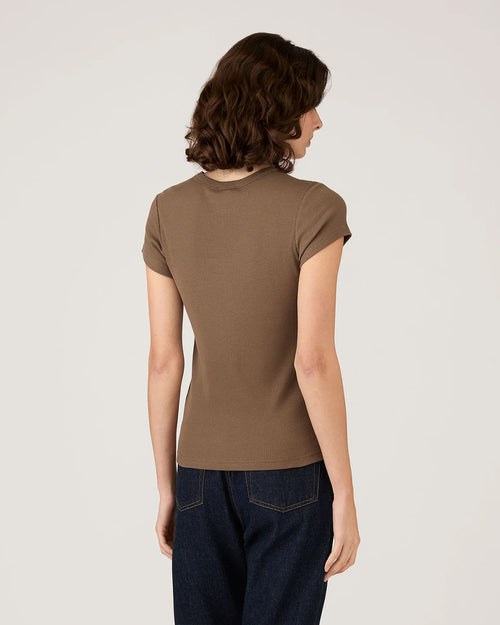 RIBBED T-SHIRT / DARK CEDAR