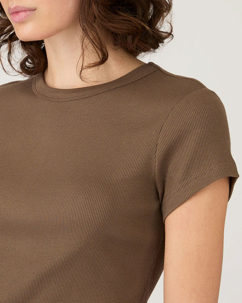 RIBBED T-SHIRT / DARK CEDAR