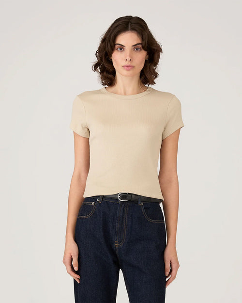 RIBBED T-SHIRT / HAZELWOOD