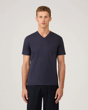 RIVIERA MIDWEIGHT V-NECK T-SHIRT / NAVY