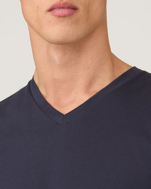 RIVIERA MIDWEIGHT V-NECK T-SHIRT / NAVY