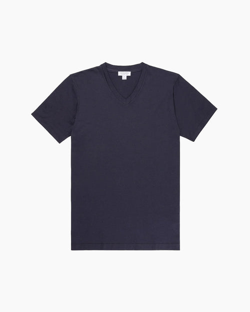 RIVIERA MIDWEIGHT V-NECK T-SHIRT / NAVY