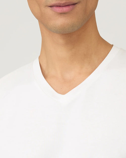 RIVIERA MIDWEIGHT V-NECK T-SHIRT / WHITE