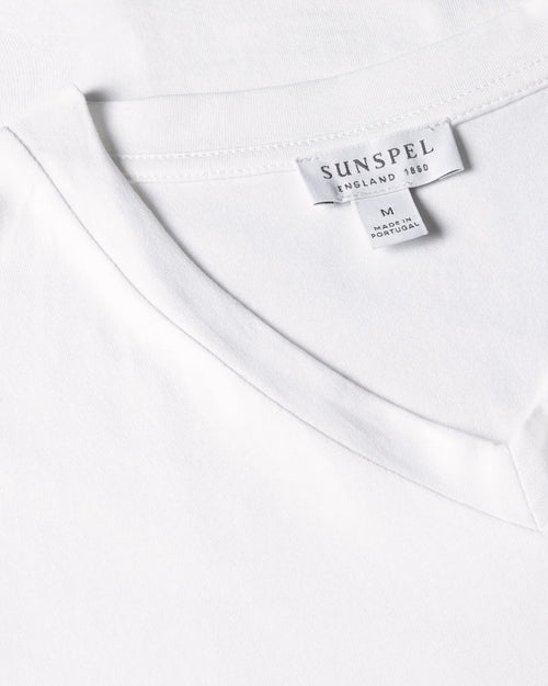 RIVIERA MIDWEIGHT V-NECK T-SHIRT / WHITE