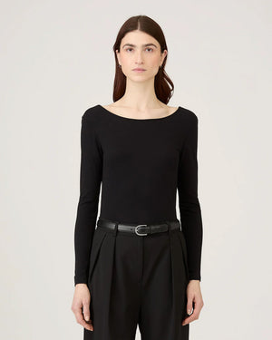 SCOOP BACK TOP / BLACK