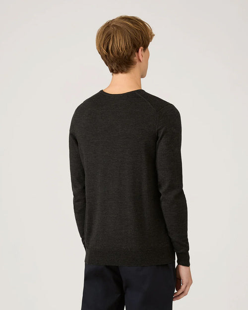 EXTRA FINE MERINO CREW NECK / CHARCOAL MELANGE