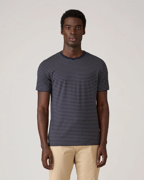 CLASSIC STRIPE T-SHIRT / NAVY / ECRU PINSTRIPE