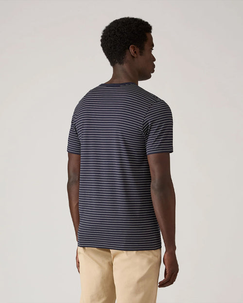 CLASSIC STRIPE T-SHIRT / NAVY / ECRU PINSTRIPE