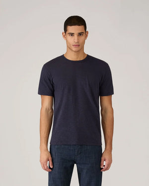 COTTON LINEN T-SHIRT / NAVY