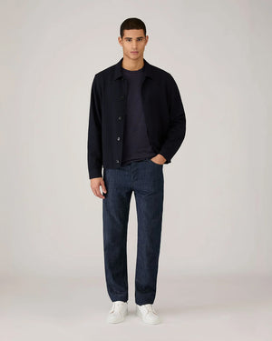 COTTON LINEN T-SHIRT / NAVY
