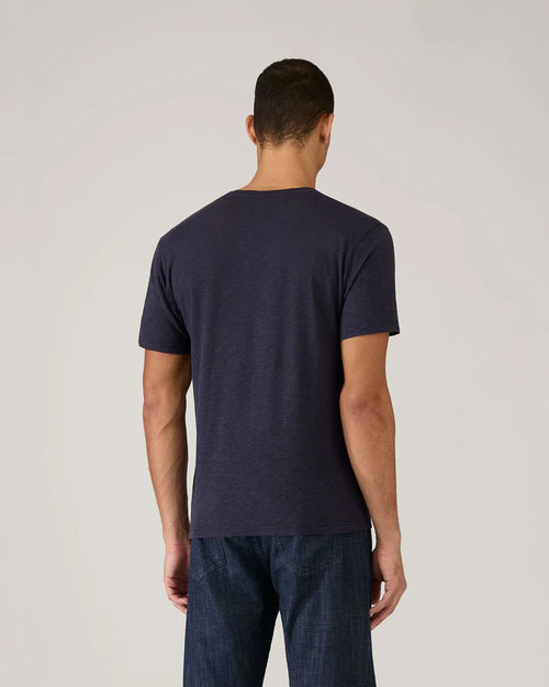 COTTON LINEN T-SHIRT / NAVY