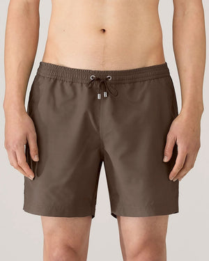 DRAWSTRING SWIM SHORTS / DARK WALNUT