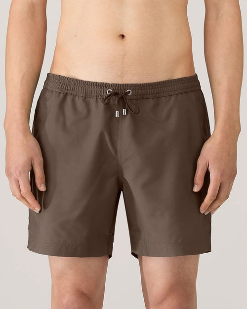 DRAWSTRING SWIM SHORTS / DARK WALNUT