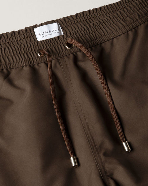 DRAWSTRING SWIM SHORTS / DARK WALNUT