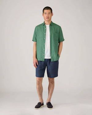 LINEN DRAWSTRING SHORT / LIGHT NAVY