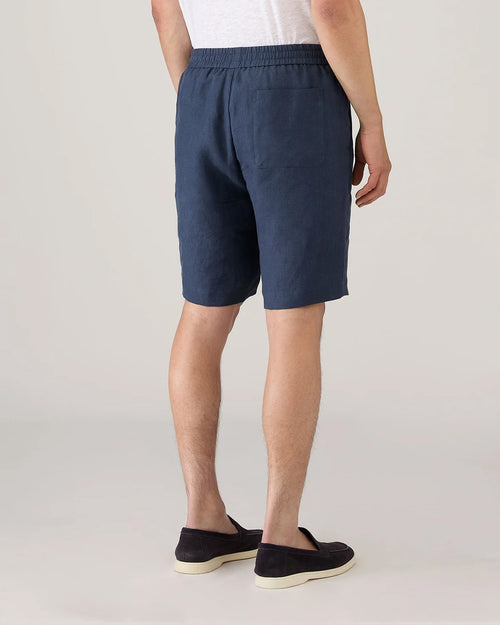LINEN DRAWSTRING SHORT / LIGHT NAVY