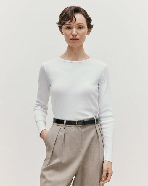 RIB LS T-SHIRT / WHITE