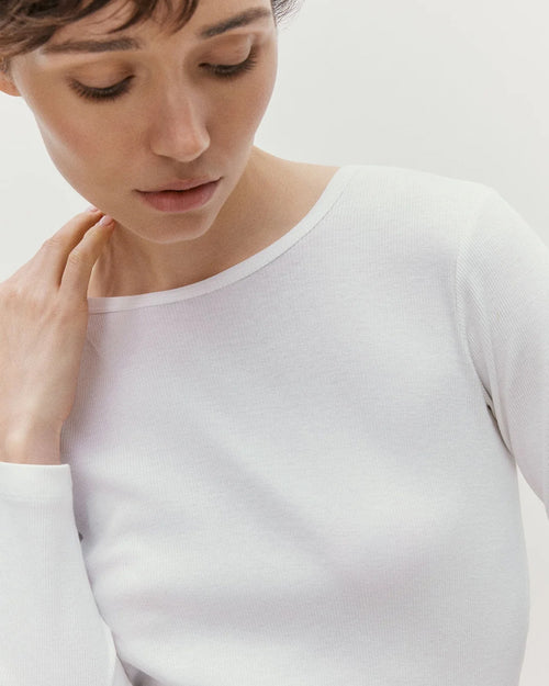 RIB LS T-SHIRT / WHITE
