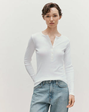 RIB HENLEY / WHITE