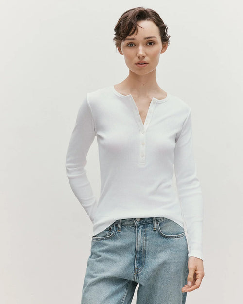 RIB HENLEY / WHITE