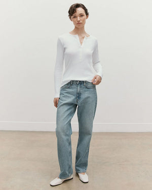 RIB HENLEY / WHITE