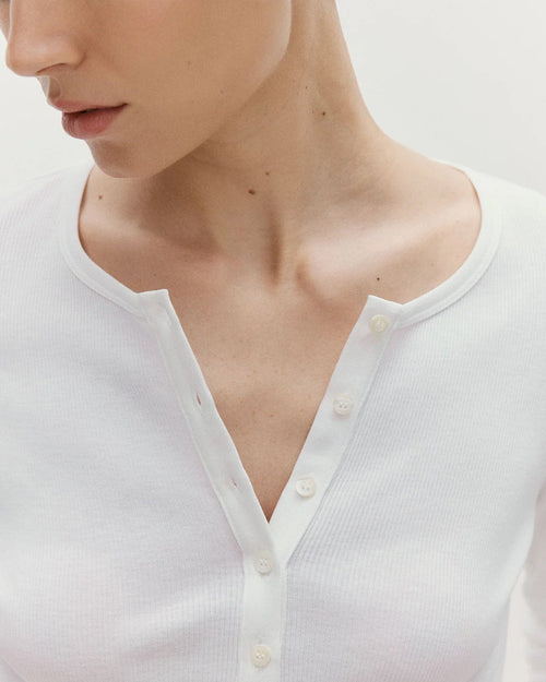 RIB HENLEY / WHITE