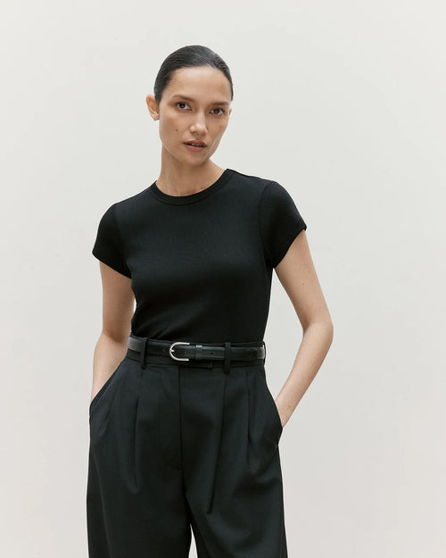 RIBBED T-SHIRT / BLACK