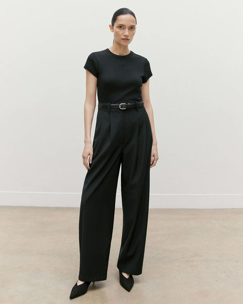 RIBBED T-SHIRT / BLACK
