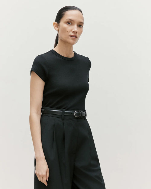RIBBED T-SHIRT / BLACK