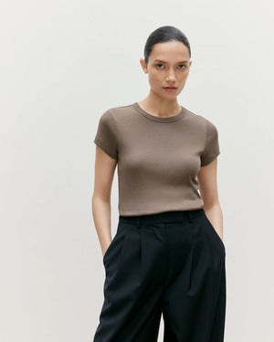 RIBBED T-SHIRT / DARK CEDAR