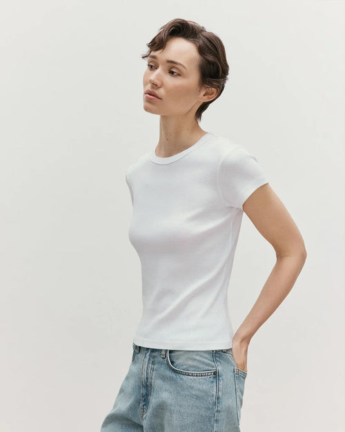 RIBBED T-SHIRT  / WHITE