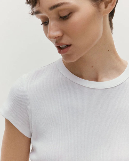 RIBBED T-SHIRT  / WHITE