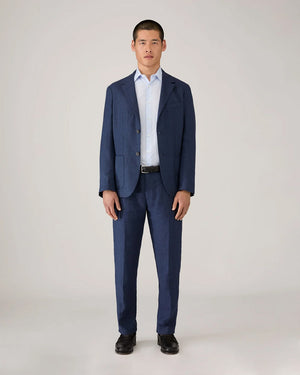 SEA ISLAND COTTON LINEN SHIRT / LIGHT BLUE