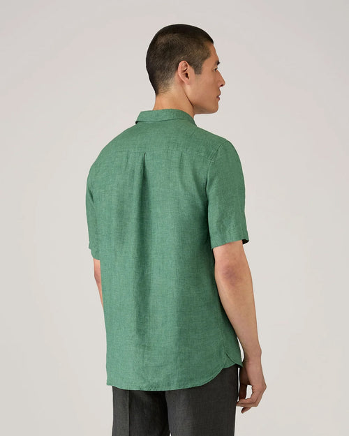 SHORT SLEEVE LINEN SHIRT / BRIGHT GREEN