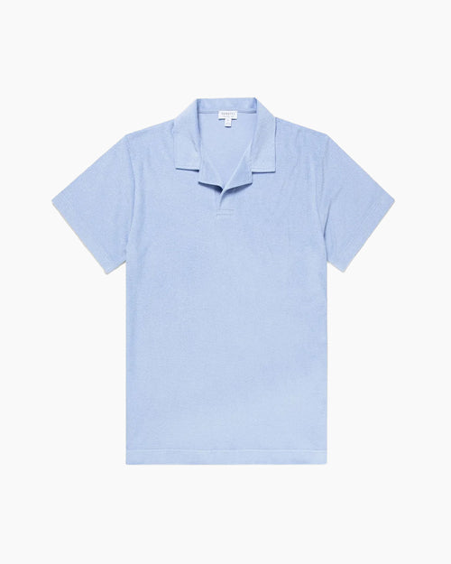 TOWELING POLO SHIRT / SKY