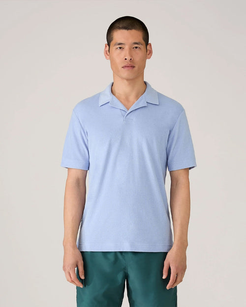 TOWELING POLO SHIRT / SKY