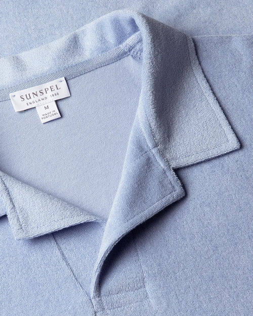 TOWELING POLO SHIRT / SKY