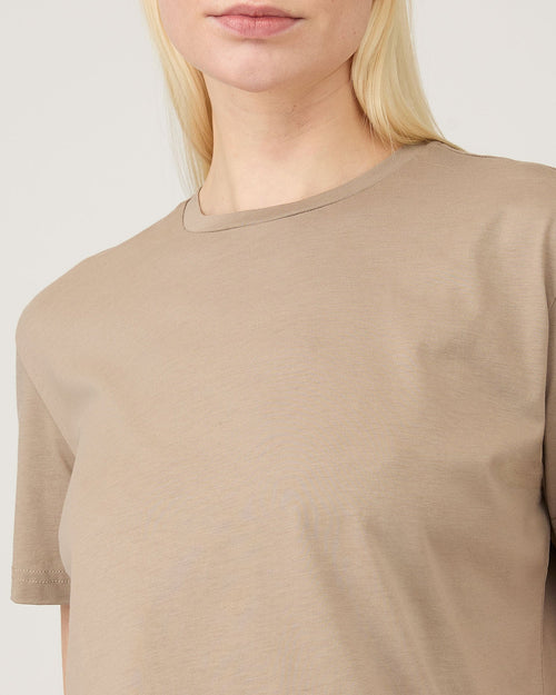 BOY-FIT CREW NECK T-SHIRT / MINK