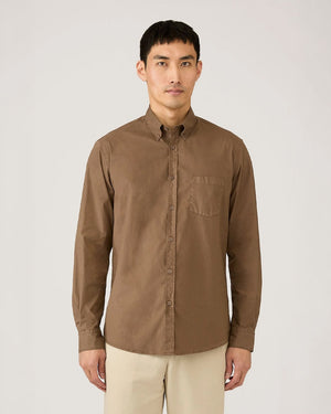 BUTTON DOWN SOFT POPLIN SHIRT / DARK CEDAR