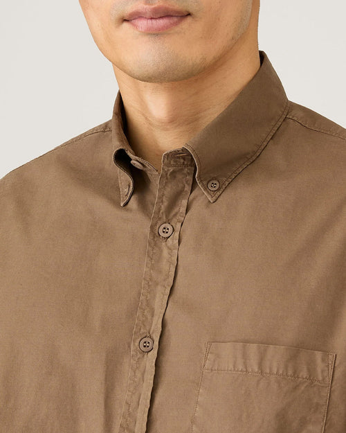 BUTTON DOWN SOFT POPLIN SHIRT / DARK CEDAR