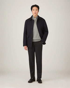 CASHMERE HALF ZIP / GREY MELANGE