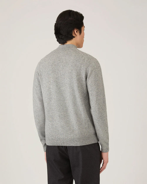 CASHMERE HALF ZIP / GREY MELANGE