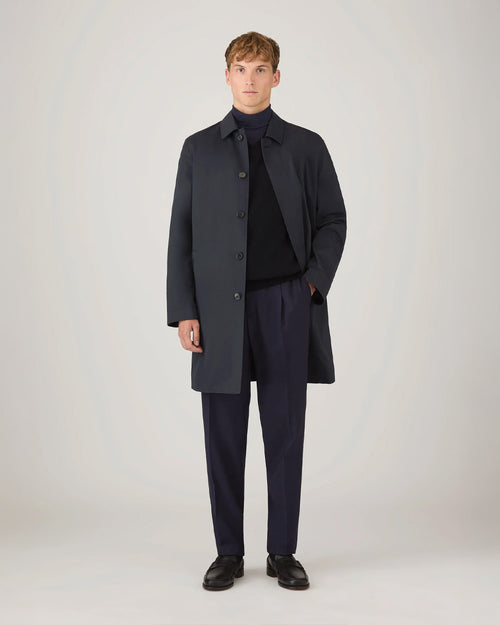 LAMBSWOOL VEST / DARK NAVY MOULINE