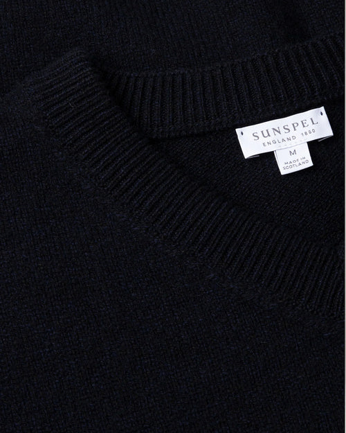 LAMBSWOOL VEST / DARK NAVY MOULINE